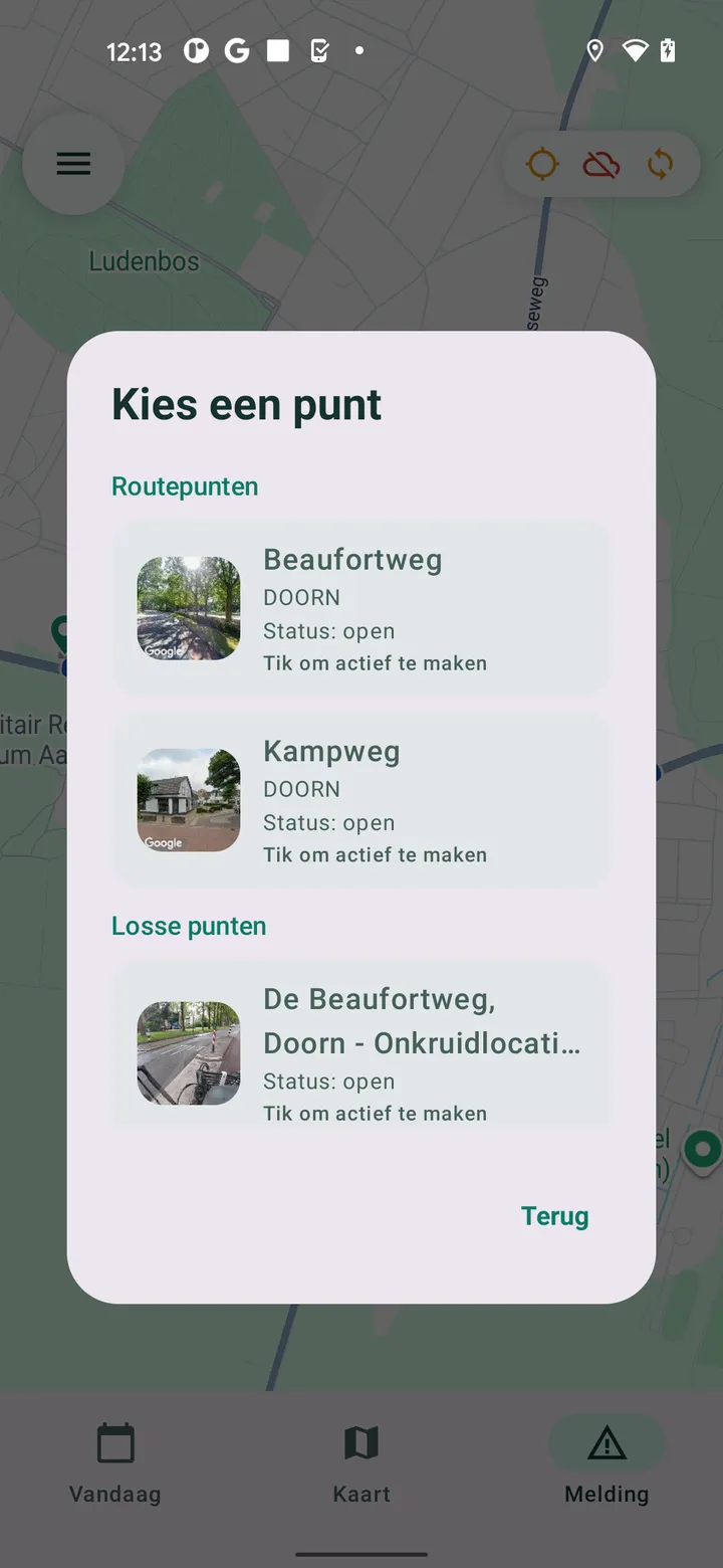 Fotobewijs in de VeegTracker Pro app